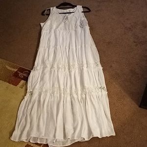 NY Col. White loose cotton sleeveless dress SZ L